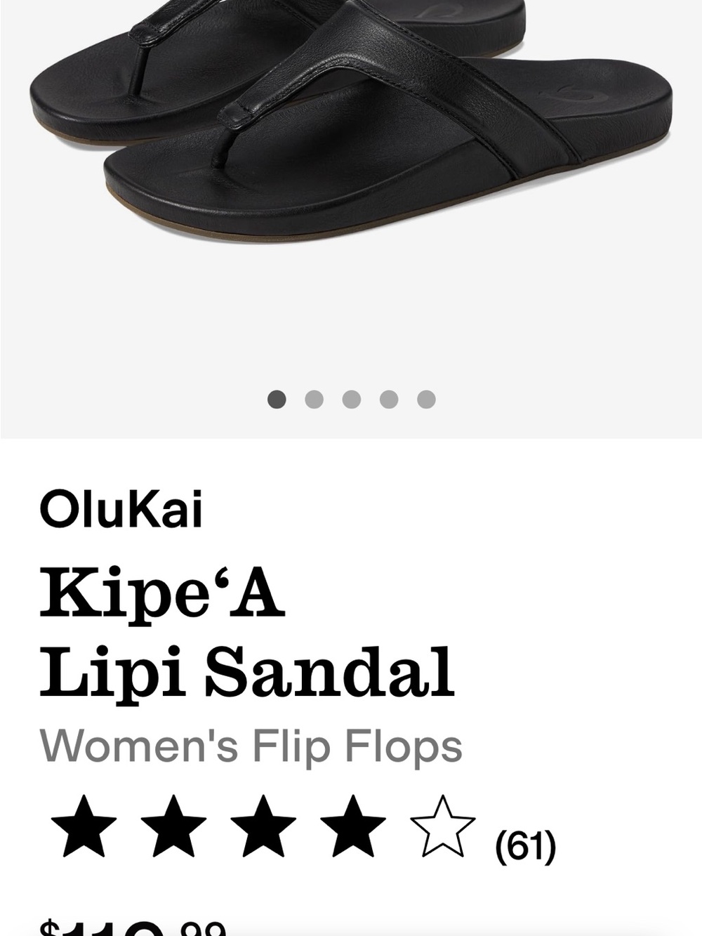 OluKai Black Leather Thong Sandals Size 9 - Picture 7 of 7